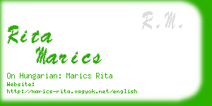 rita marics business card